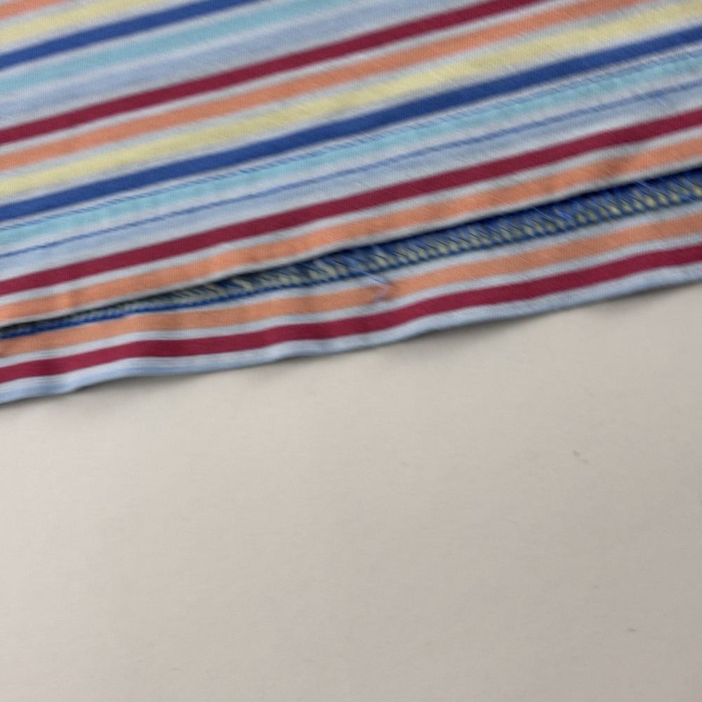 Peter Millar Men's Larg Golf Polo Shirt Pastel Rainbow Striped Pima Cotton Soft - Picture 6 of 8